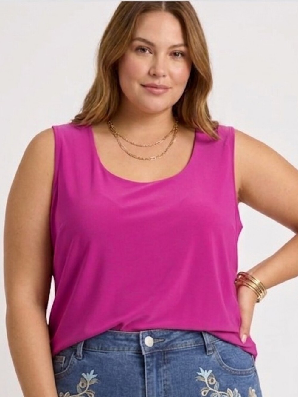 2/20$ Laura Plus Vibrant Fuchsia Sleeveless Tank Top - Size 3X